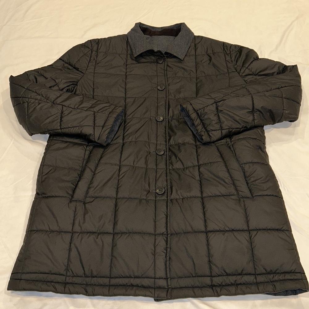 Vince Camuto Reversible Men’s Quilted/Cotton Blend Button Up Top Coat Size XL - Picture 2 of 16